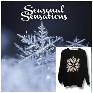 Seasonal Sensations: Snowflake Icon Image Sweater